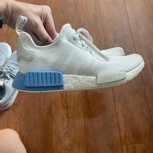 EUC Nike Adidas white and baby blue shoes